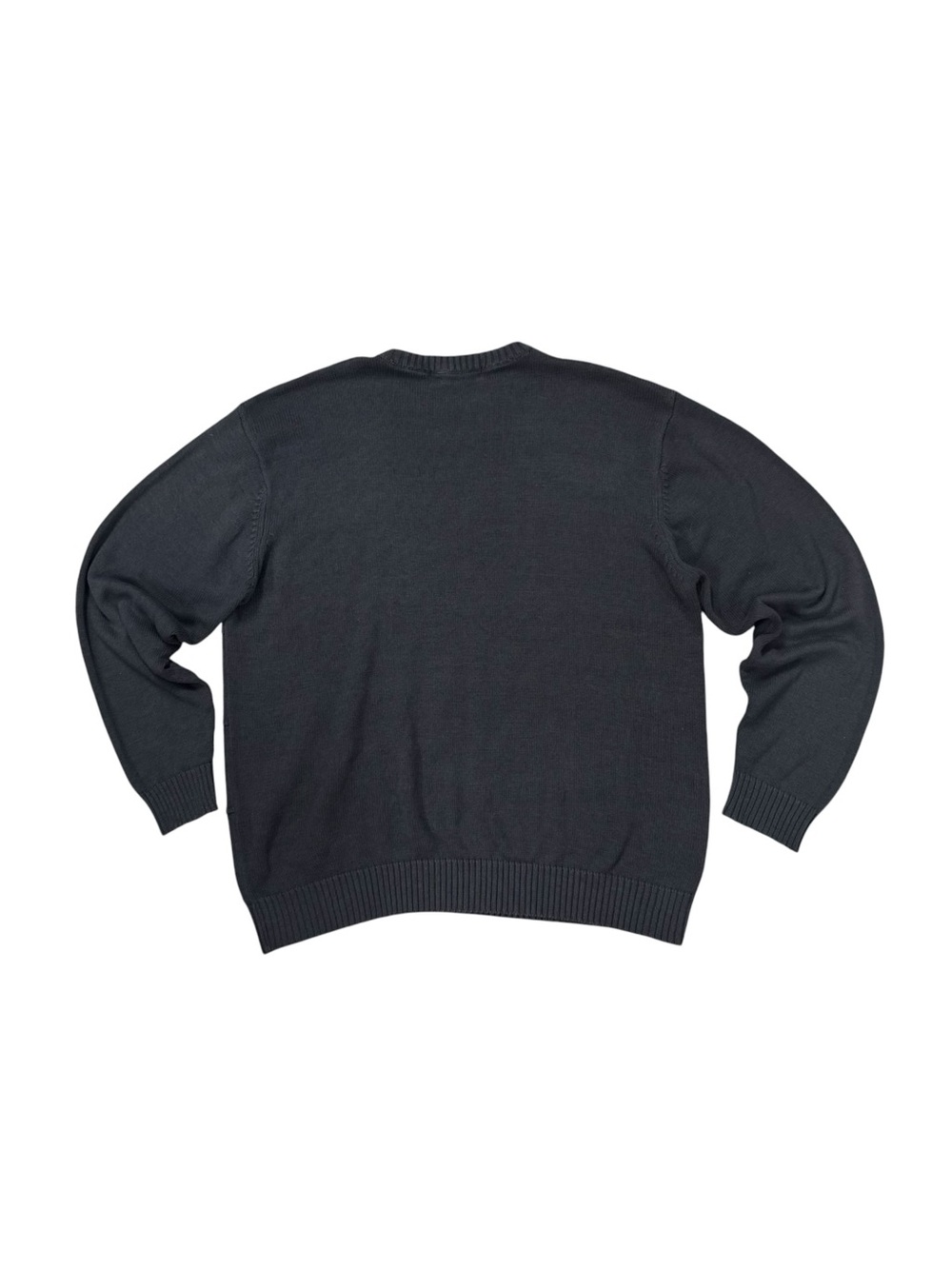 Oscar De La Renta Men’s Size XL Cable Grid Knit Grandpa Sweater Dark Gray Preppy - Picture 11 of 13